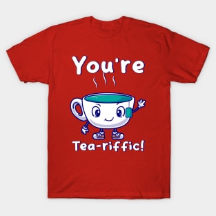 Tea-riffic Vibes: Spread Positivity with this Charming Teacup Design T-Shirt